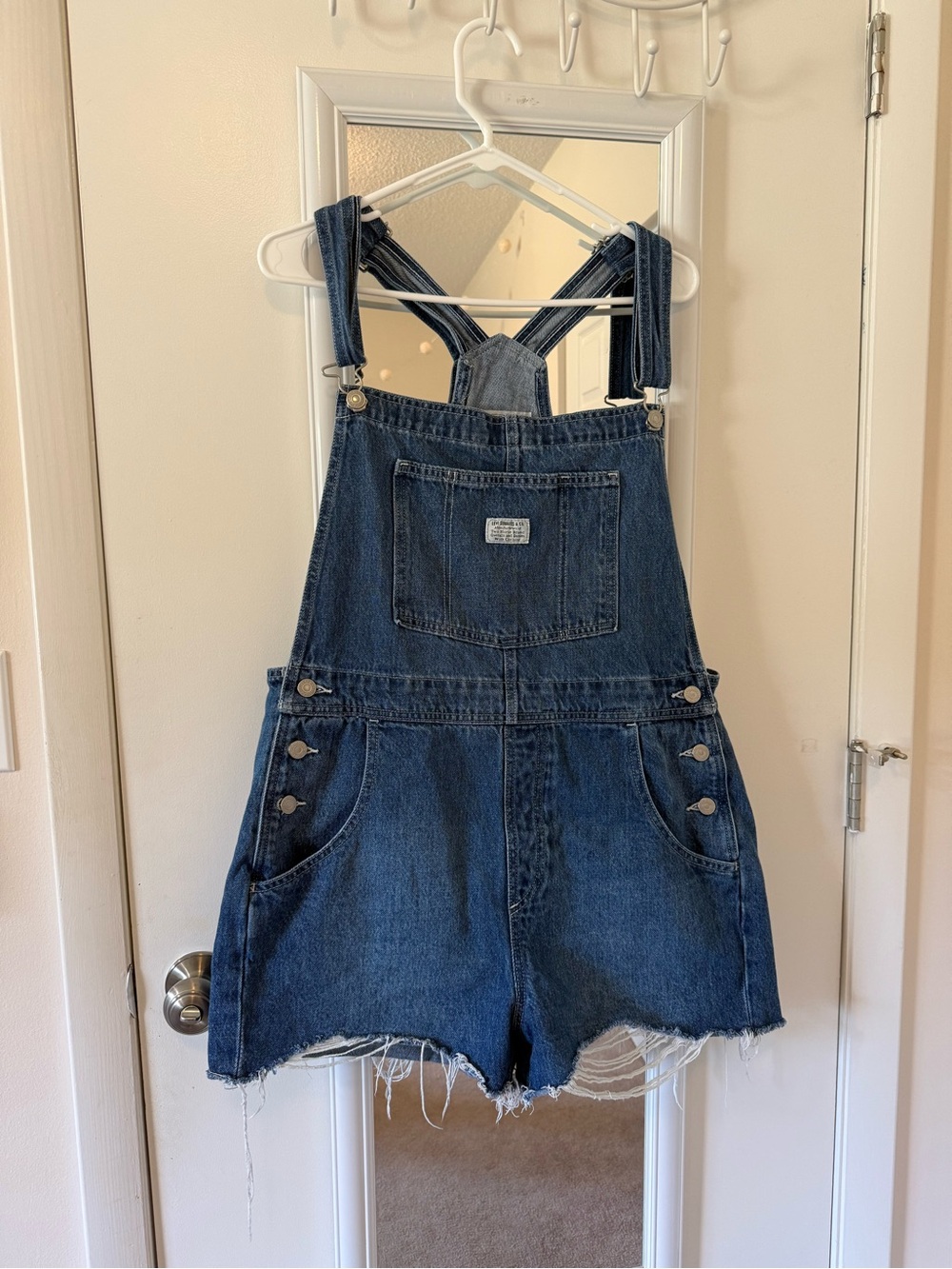 Women’s Levi's Dark Blue Denim Short Overalls